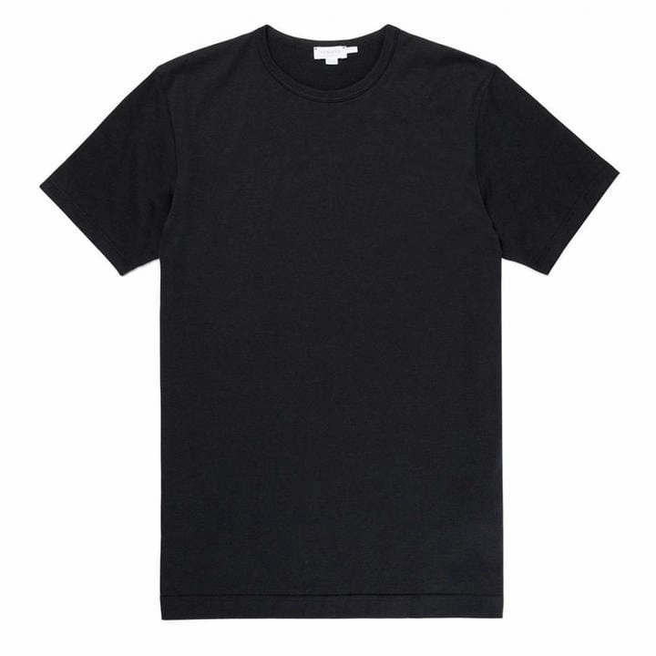 Sunspel Classic Crew T-Shirt Black henley shirts online