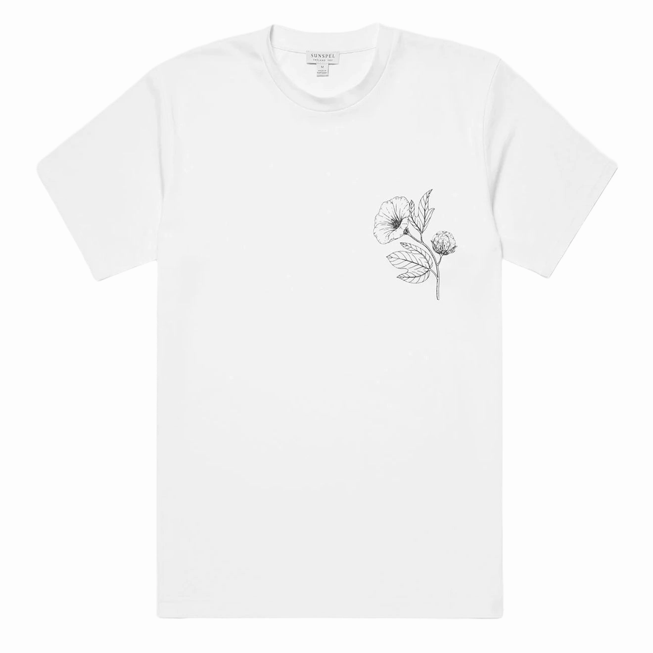 Sunspel Flower Print T-Shirt White henley shirts online