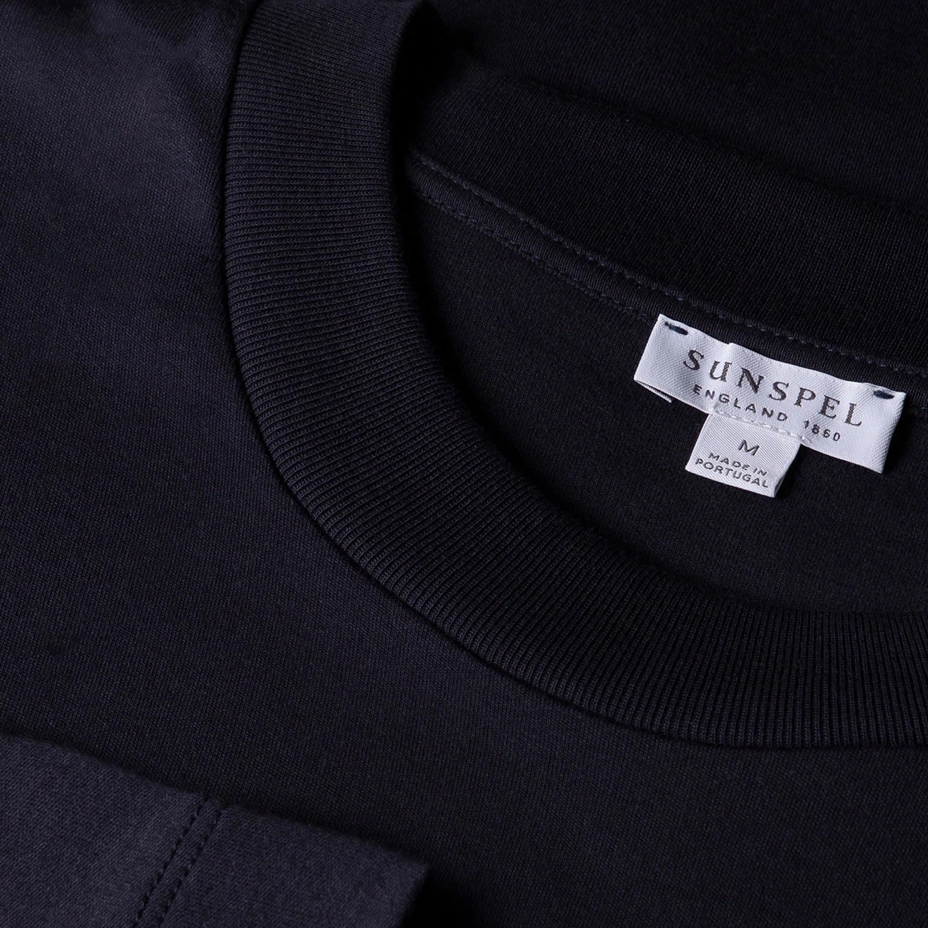 Sunspel Long Sleeve Heavyweight T-shirt Navy