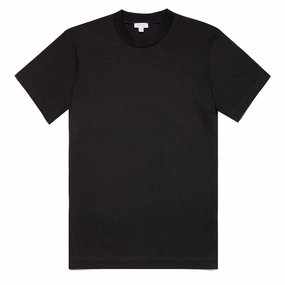 Sunspel Relaxed Fit Heavyweight Supima Cotton TShirt Black henley shirts online