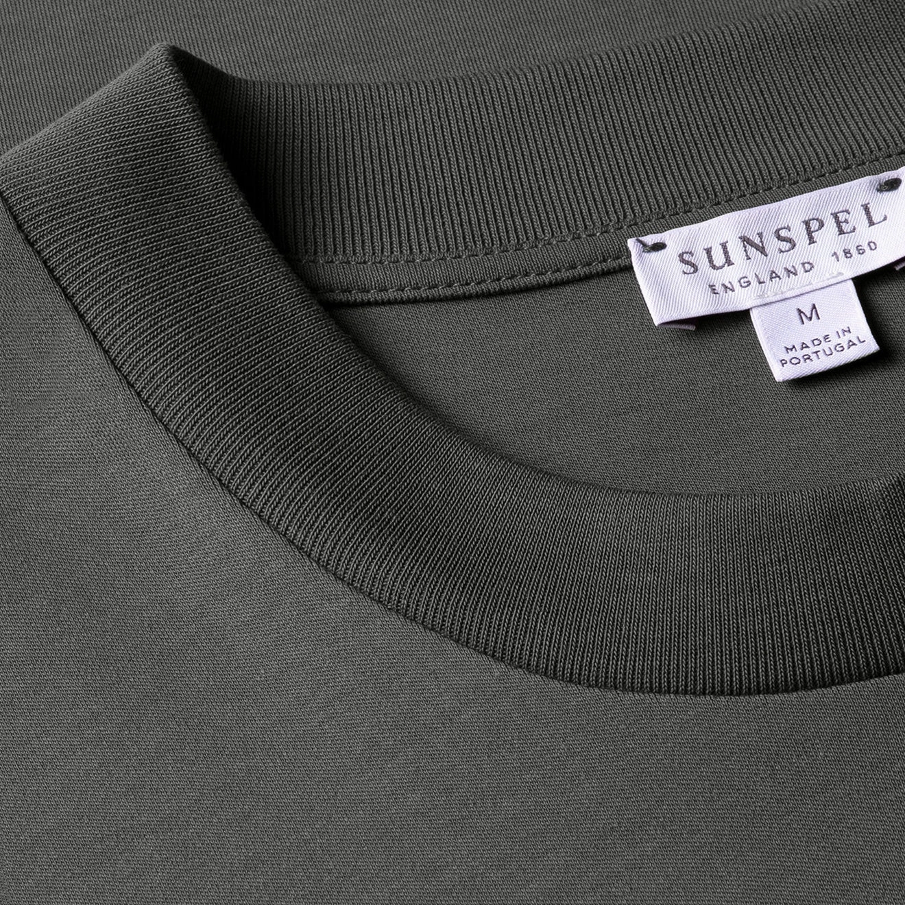 Sunspel Relaxed Fit Heavyweight Supima Cotton TShirt Drill Green