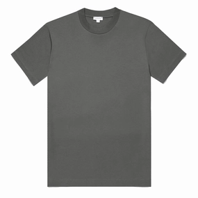 Sunspel Relaxed Fit Heavyweight Supima Cotton TShirt Drill Green henley shirts online