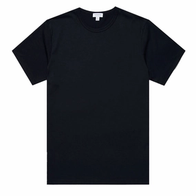 Sunspel S/S Crew Neck Tee Midnight Navy henley shirts online