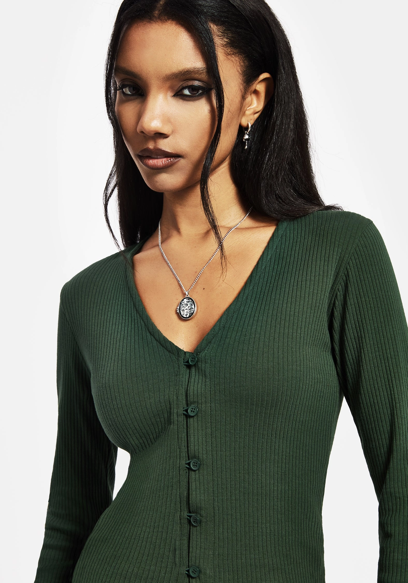 Surcantine Rib Button Up Long Sleeve Top Tops Womens - women's blouses clearance