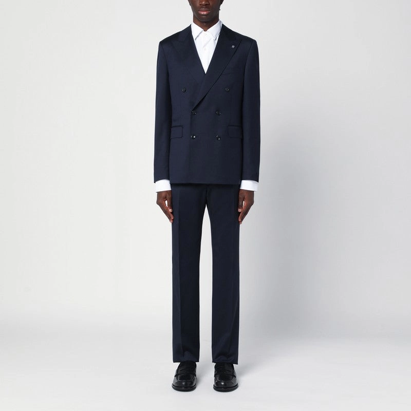Tagliatore Men's blue Double-Breasted Wool Suit
