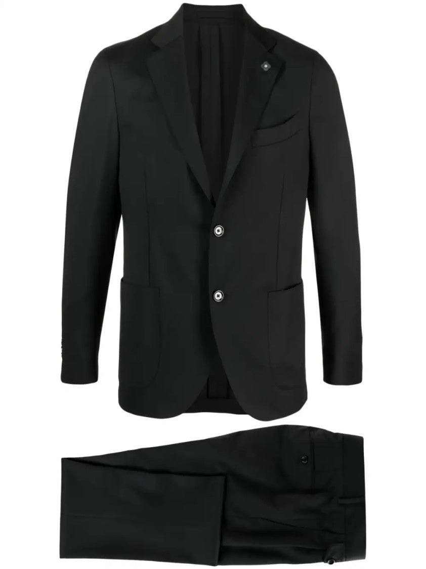 Tailored Black Linen Suit