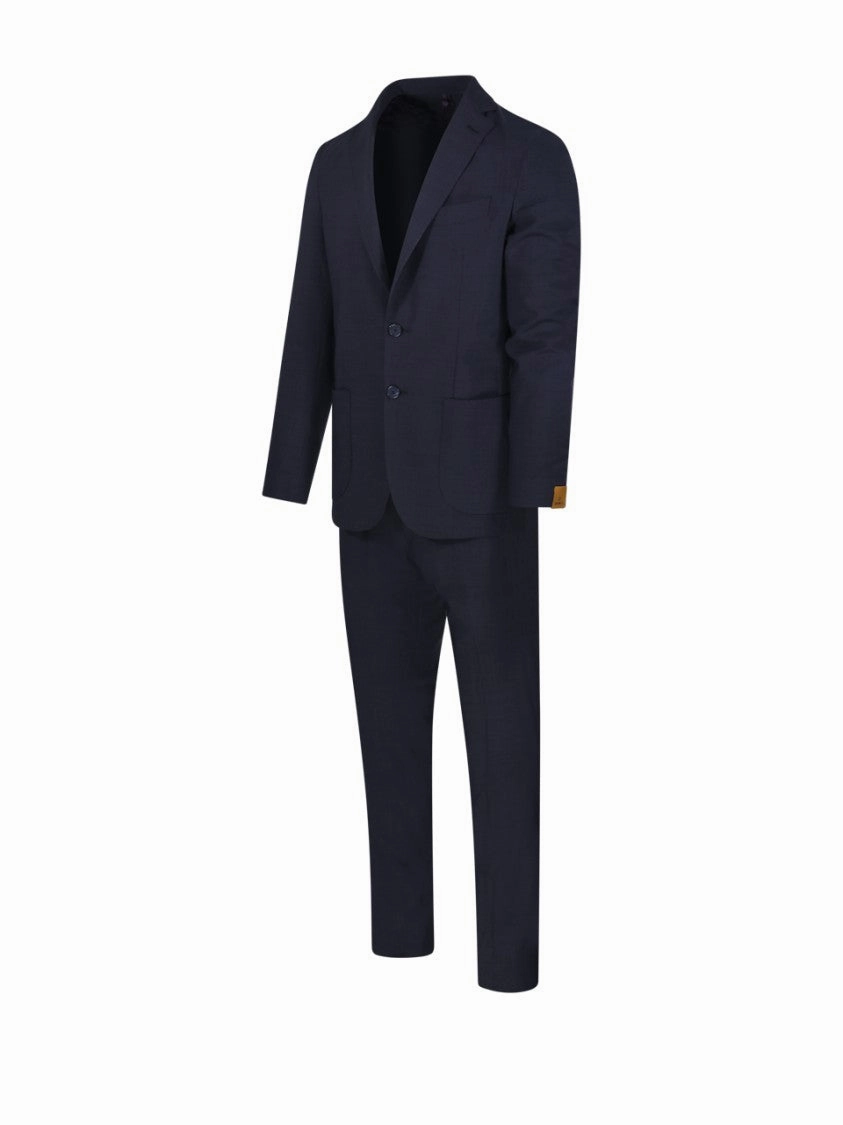 Tailored Black Suit With Notch Lapels And Straight-Cut Trousers
