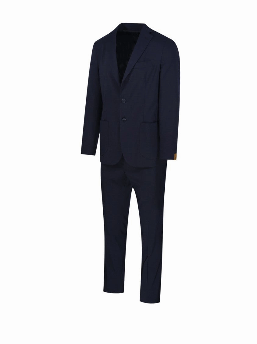 Tailored Black Suit With Notch Lapels And Two-Button Closure