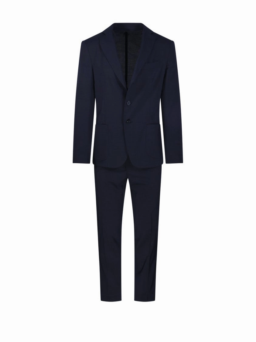 Tailored Black Suit With Notch Lapels And Two-Button Closure