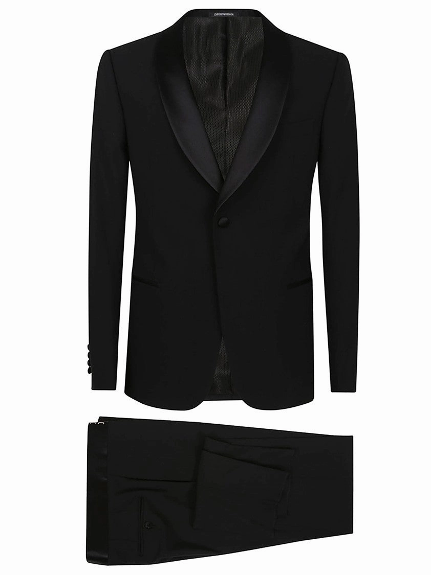 Tailored Black Tuxedo With Grosgrain Shawl Lapel