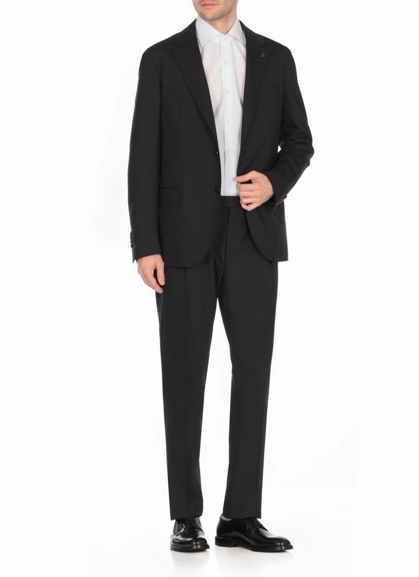 Tailored Black Wool Suit