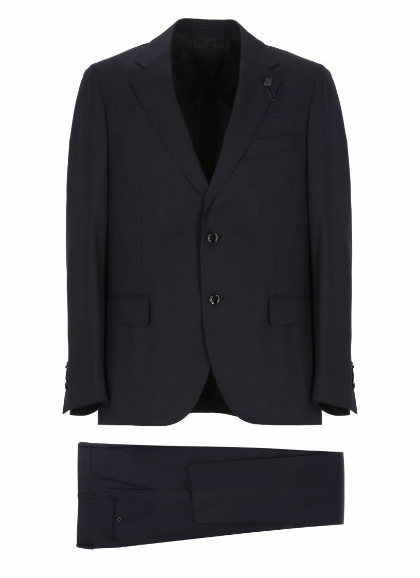 Tailored Black Wool Suit