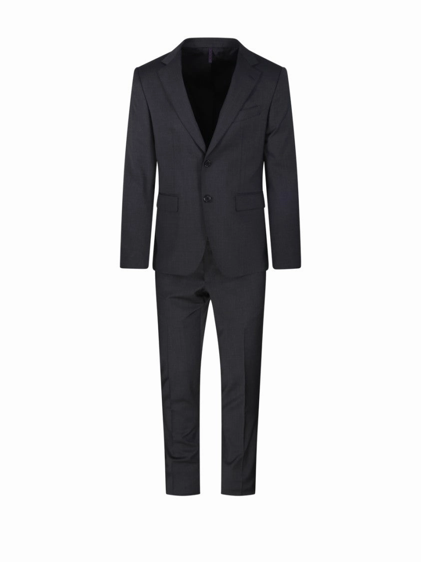 Tailored Black Wool Suit With Classic Blazer And Flat-Front Trousers