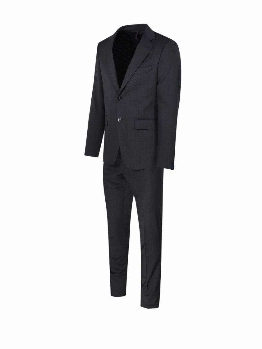 Tailored Black Wool Suit With Classic Blazer And Flat-Front Trousers