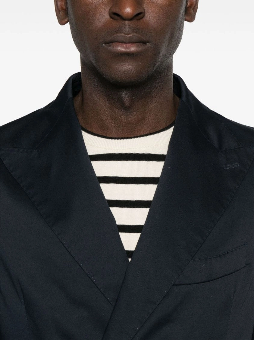 Tailored Navy Blue Double-Breasted Blazer With Straight-Cut Trousers