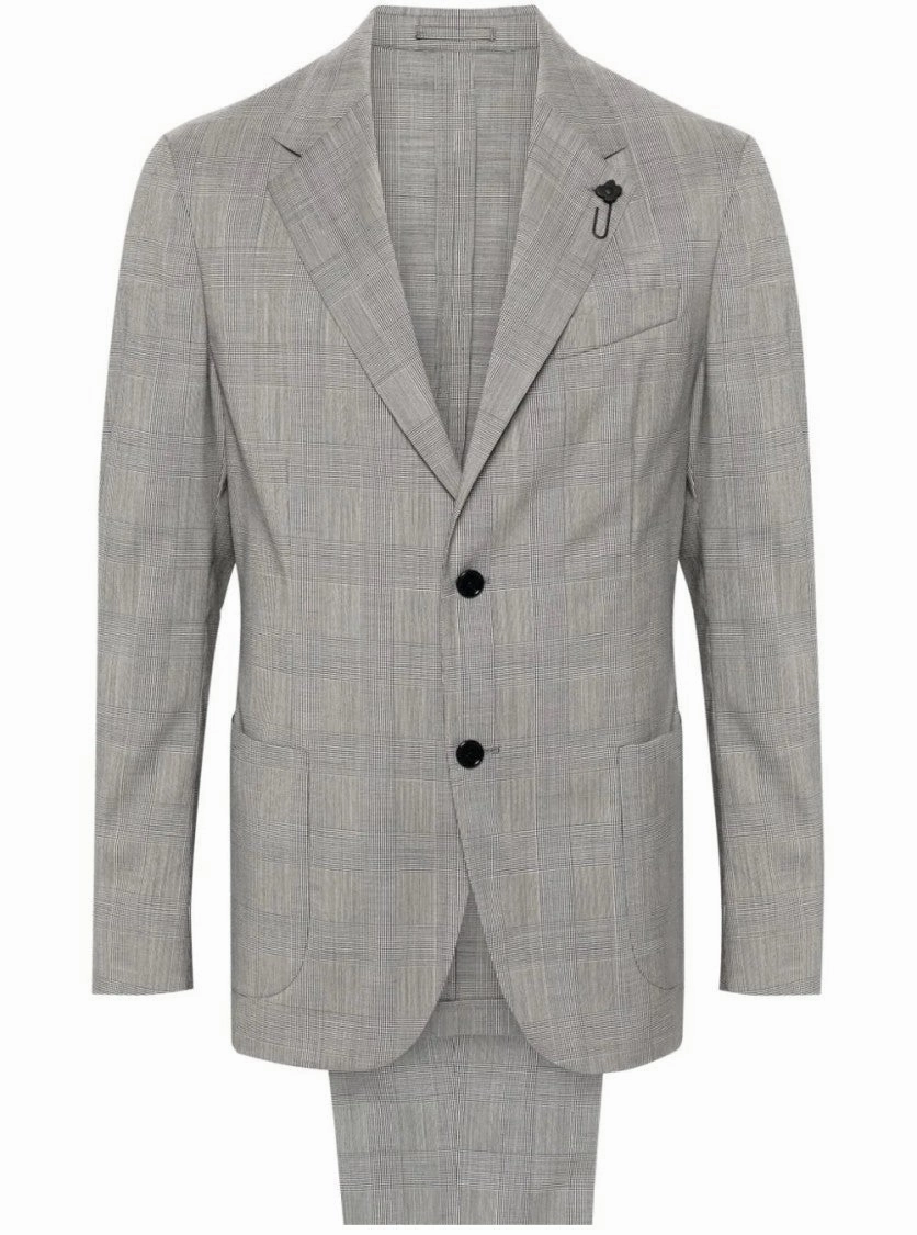 Tailored Suit With Subtle Check Pattern