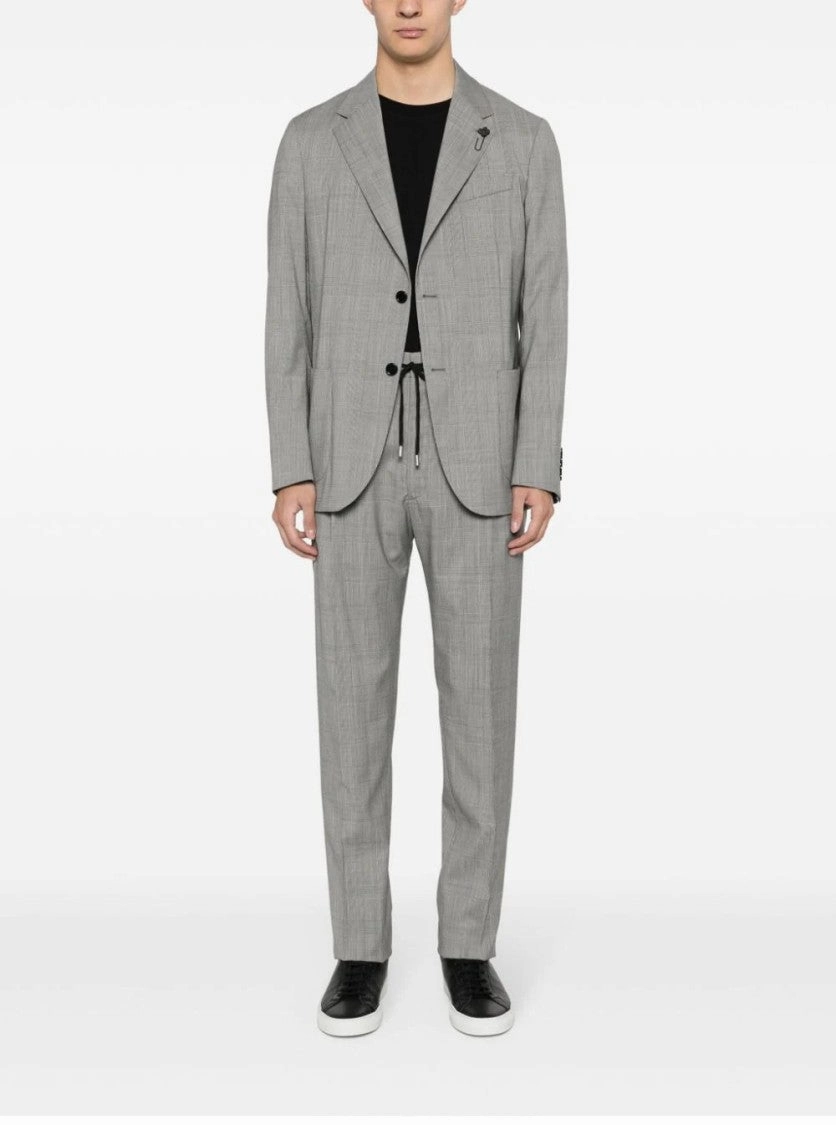 Tailored Suit With Subtle Check Pattern