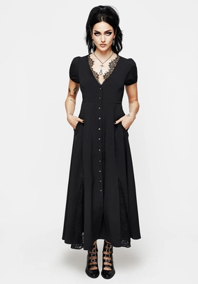 Taissa Floral Lace Button Up Midaxi Dress Dresses Womens - women's dresses clearance