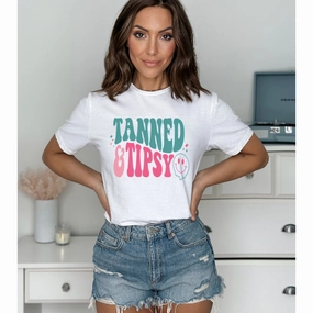 Tanned & Tipsy T-Shirt Holiday Collection - holiday outfits clearance