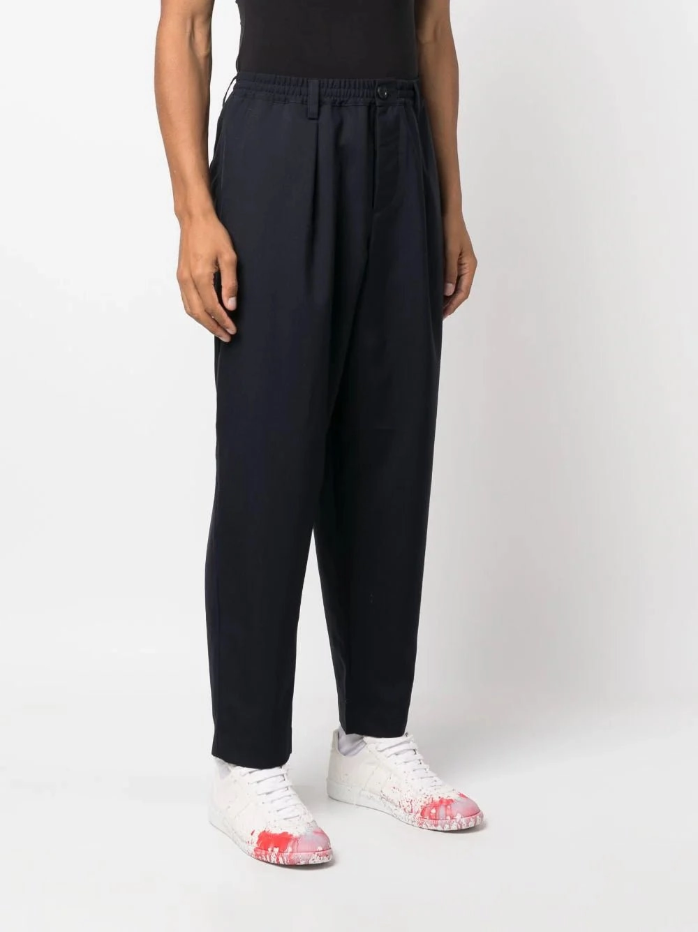 Tapered-Leg Wool Trousers