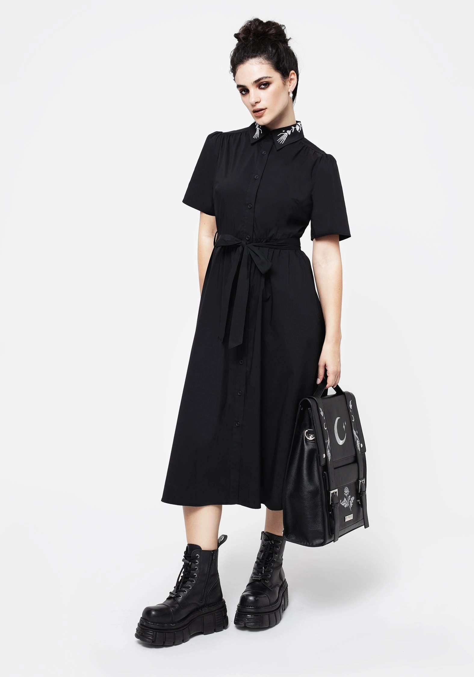 Tempora Embroidered Midi Shirt Dress Dresses Womens - women's dresses clearance