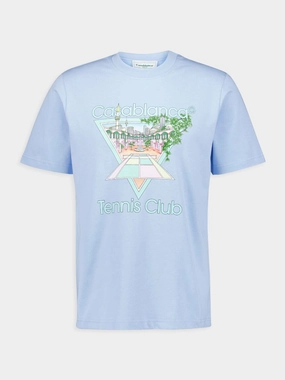 Tennis Club Icon Blue T-Shirt Tops Mens - flannel shirts