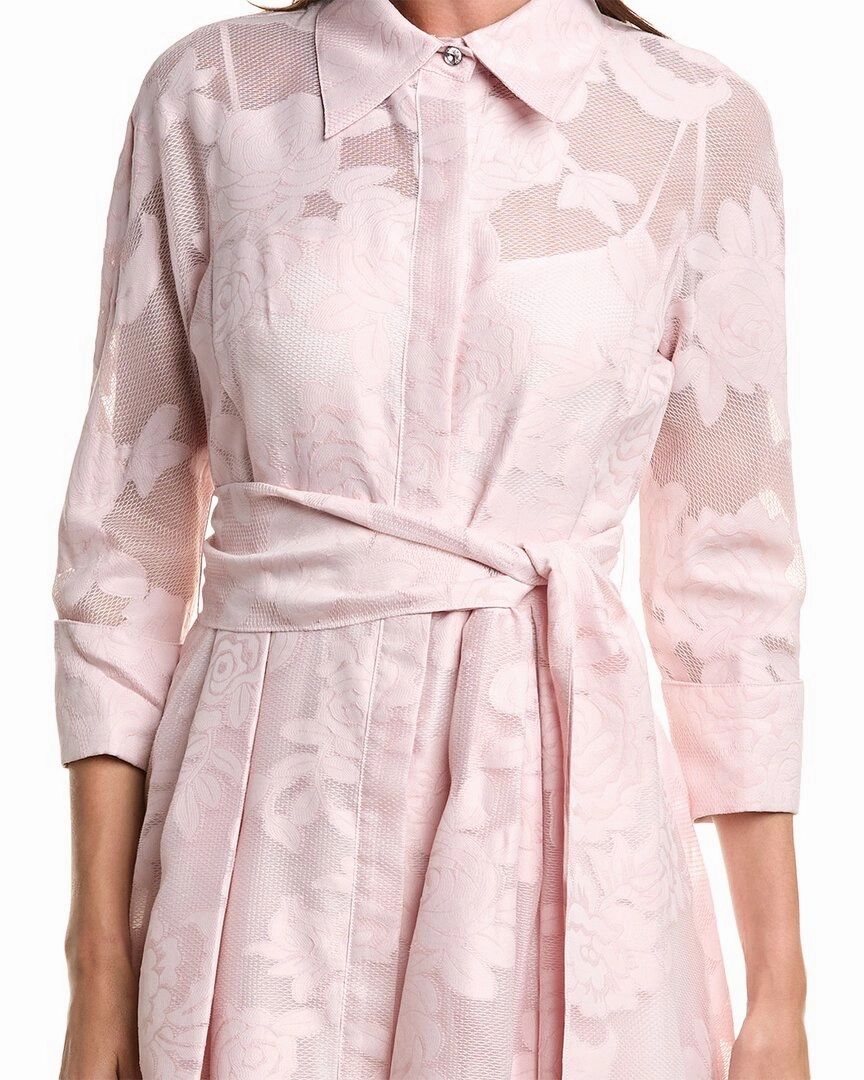 Teri Jon by Rickie Freeman Jacquard Lace Shirt Gown