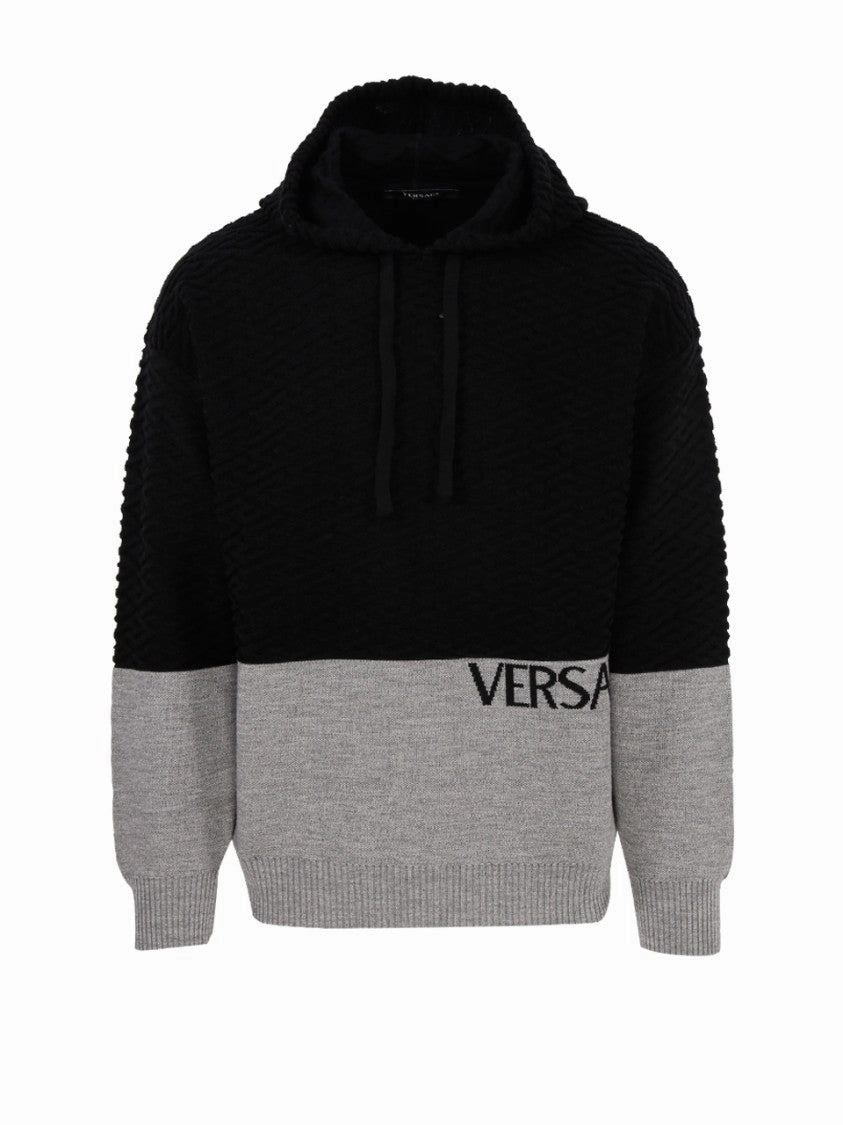 Textured Hooded Wool Sweater designer sweaters outlet