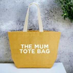 The Mum Tote Bag Washed Jute Holiday Collection - vacation wear sale