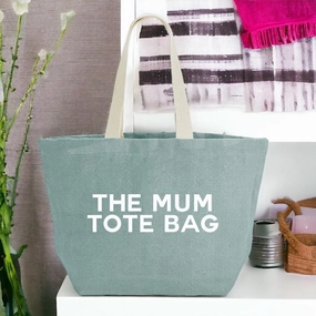 The Mum Tote Bag Washed Jute Holiday Collection - vacation wear sale
