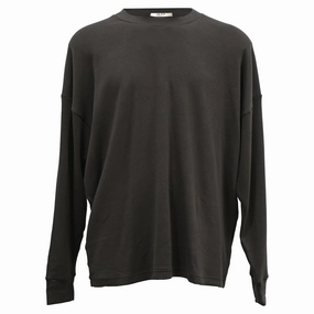 The Row Crew Neck Sweater in Brown Cotton knit sweaters cheap