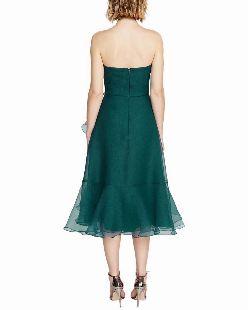 Theia Rachel Strapless Draped Dress