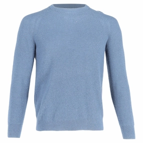 Theory Crewneck Sweater in Light Blue Wool chunky knit discount