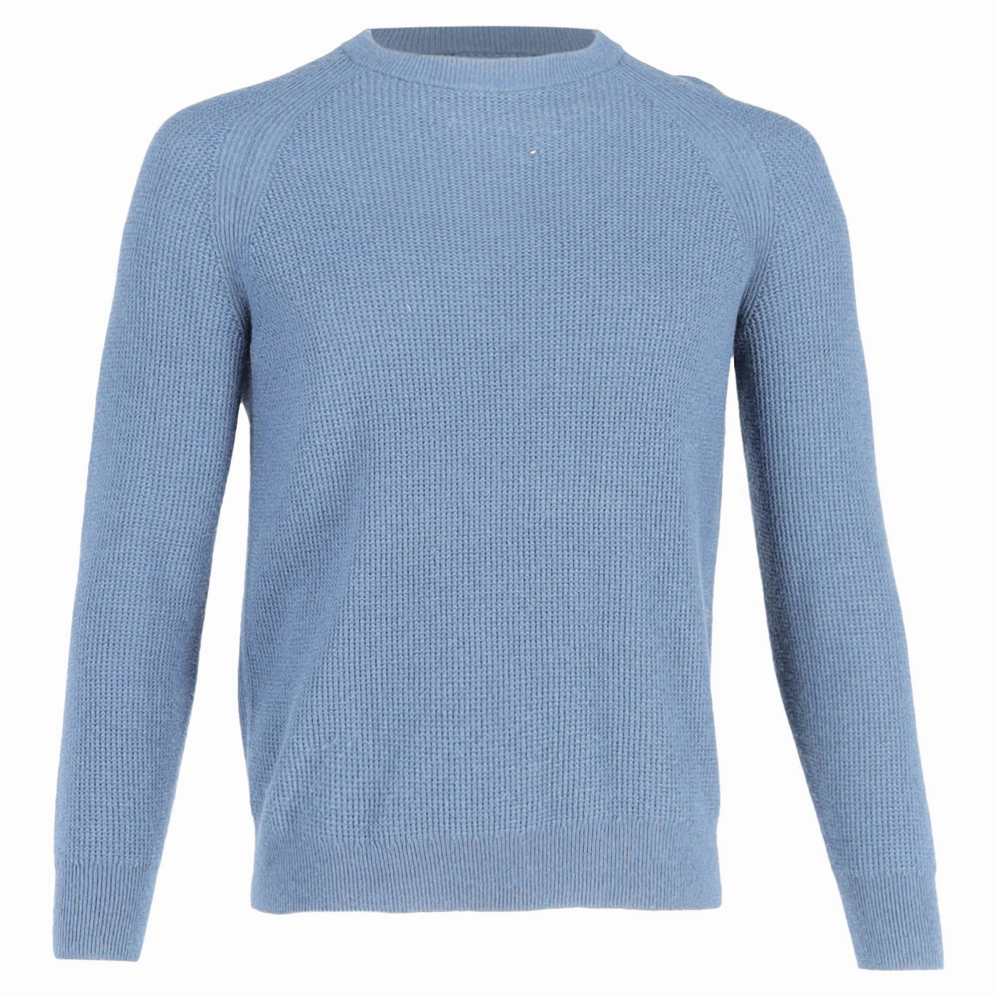 Theory Crewneck Sweater in Light Blue Wool chunky knit discount