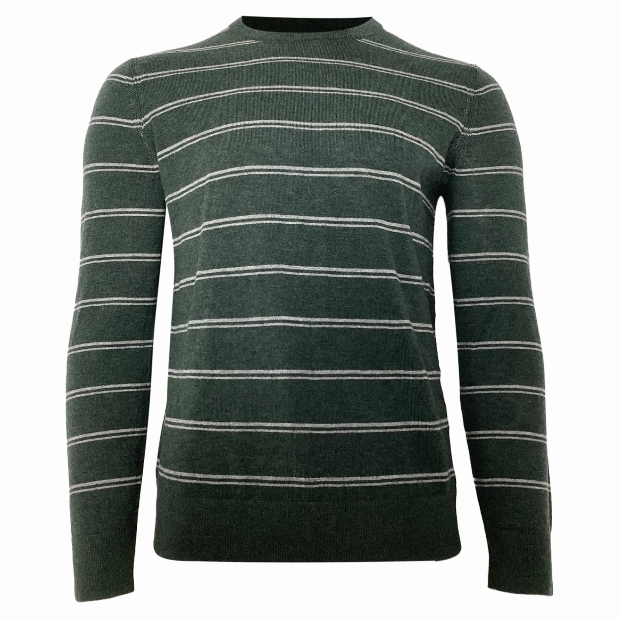 Theory Riland Crewneck Sweater in Green Wool chunky knit discount