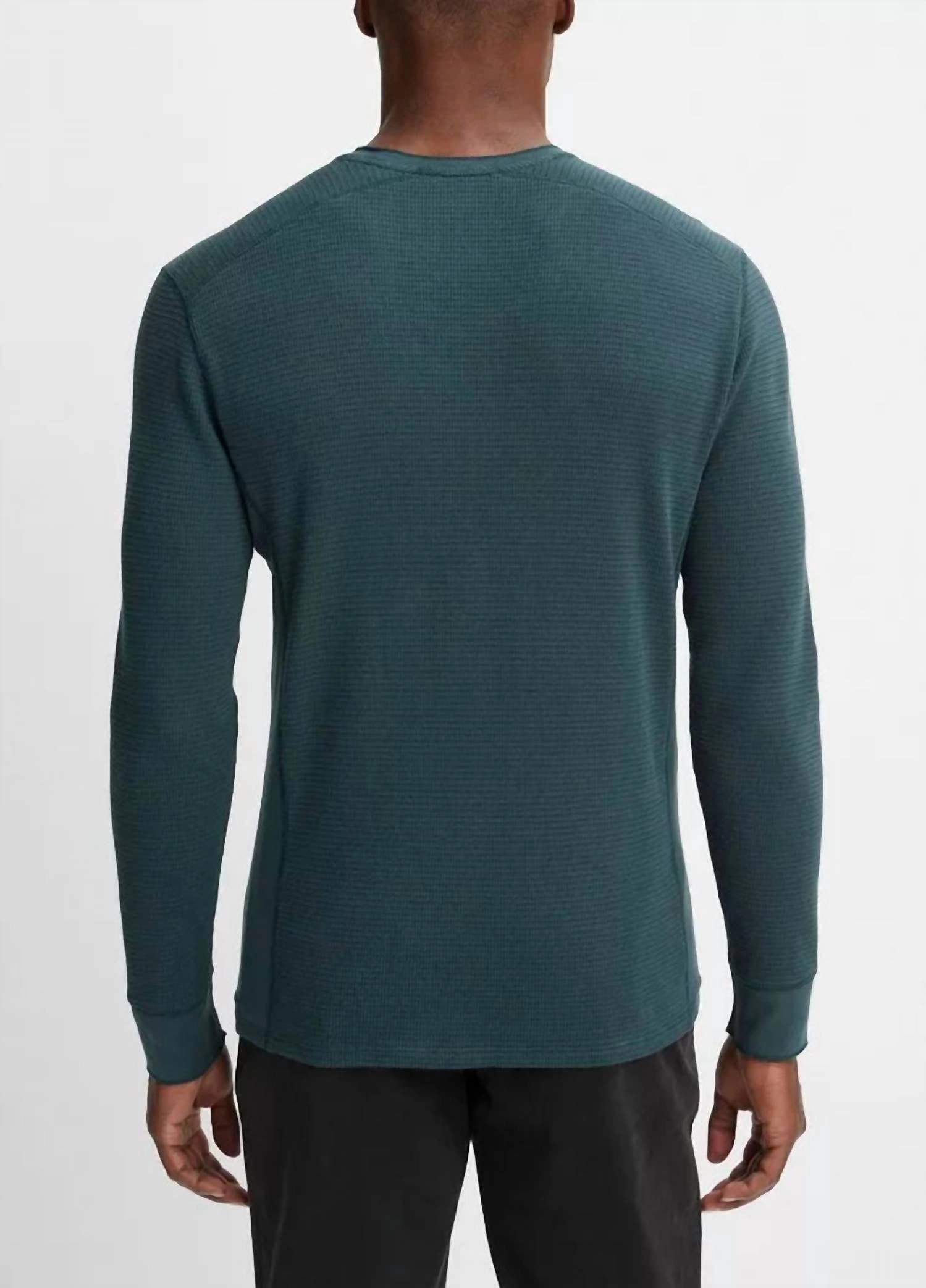 Thermal Long-Sleeve Crew Neck Pullover In Deep Teal