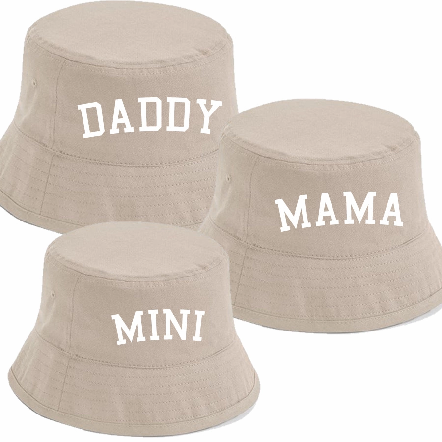 This Summer- Daddy, Mama & Mini Matching Bucket Hats- Sand