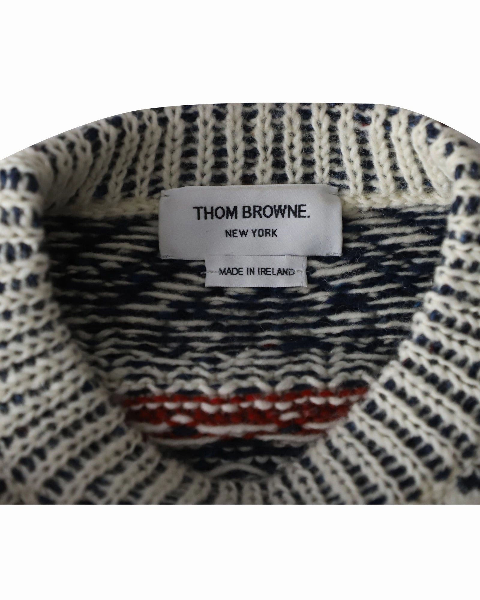 Thom Browne Fair Isle Crewneck Sweater in Multicolor Wool and Mohair