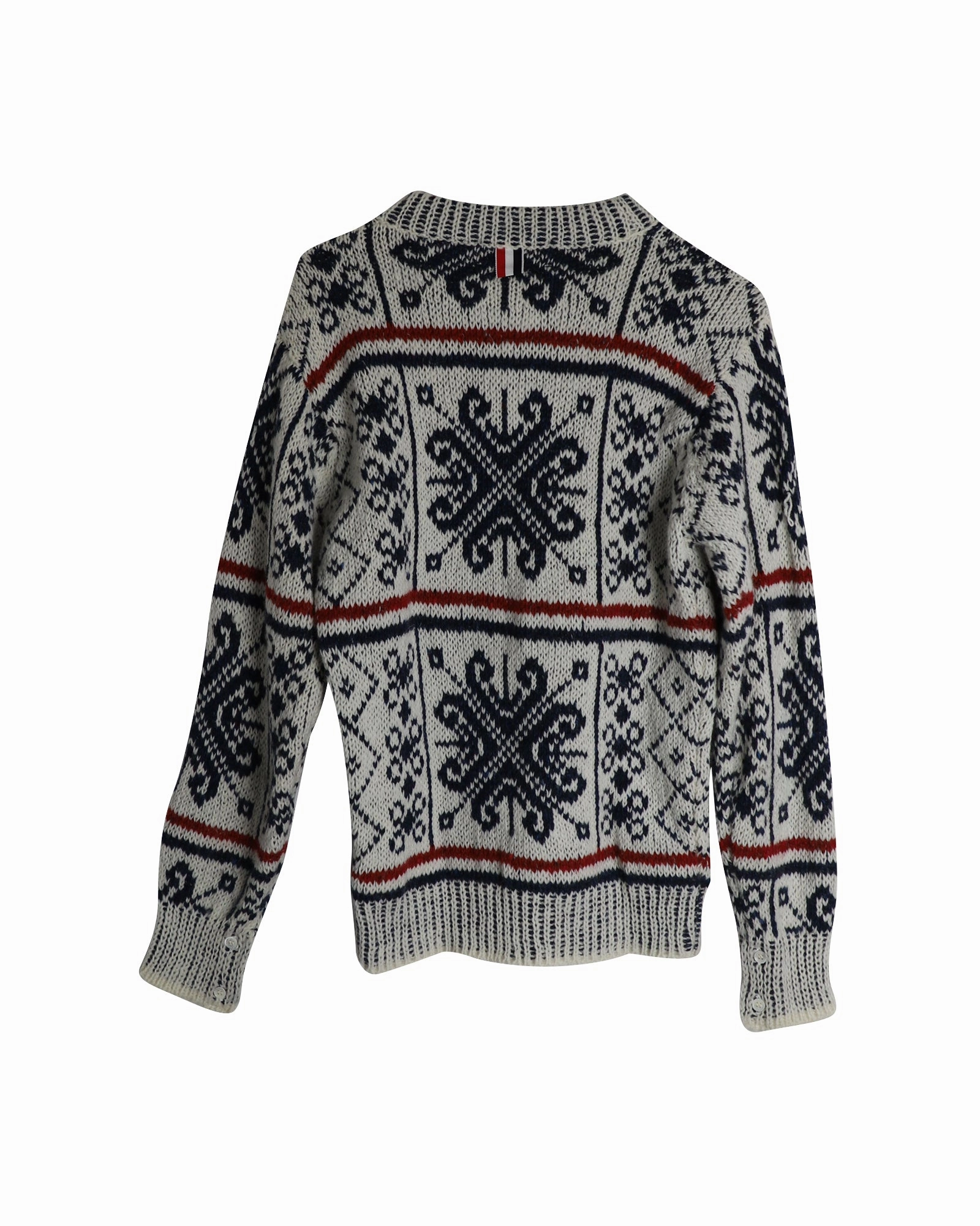 Thom Browne Fair Isle Crewneck Sweater in Multicolor Wool and Mohair
