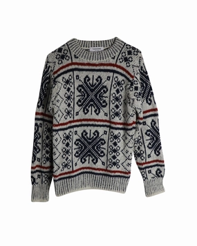 Thom Browne Fair Isle Crewneck Sweater in Multicolor Wool and Mohair chunky knit discount