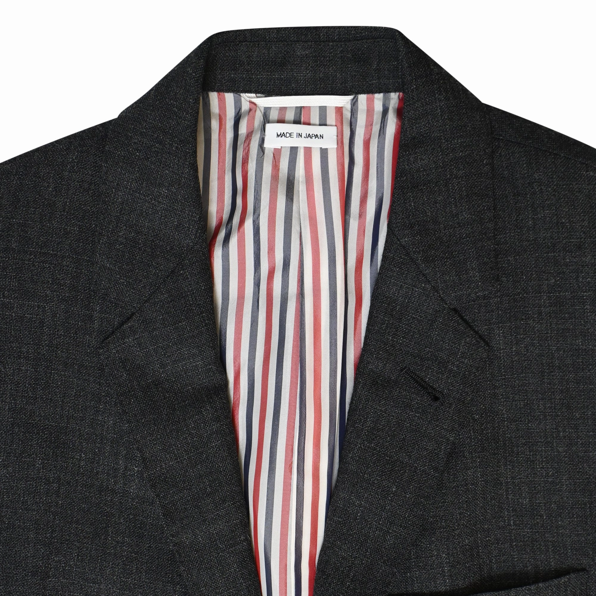 Thom Browne Single-Breasted Blazer in Dark Grey Wool