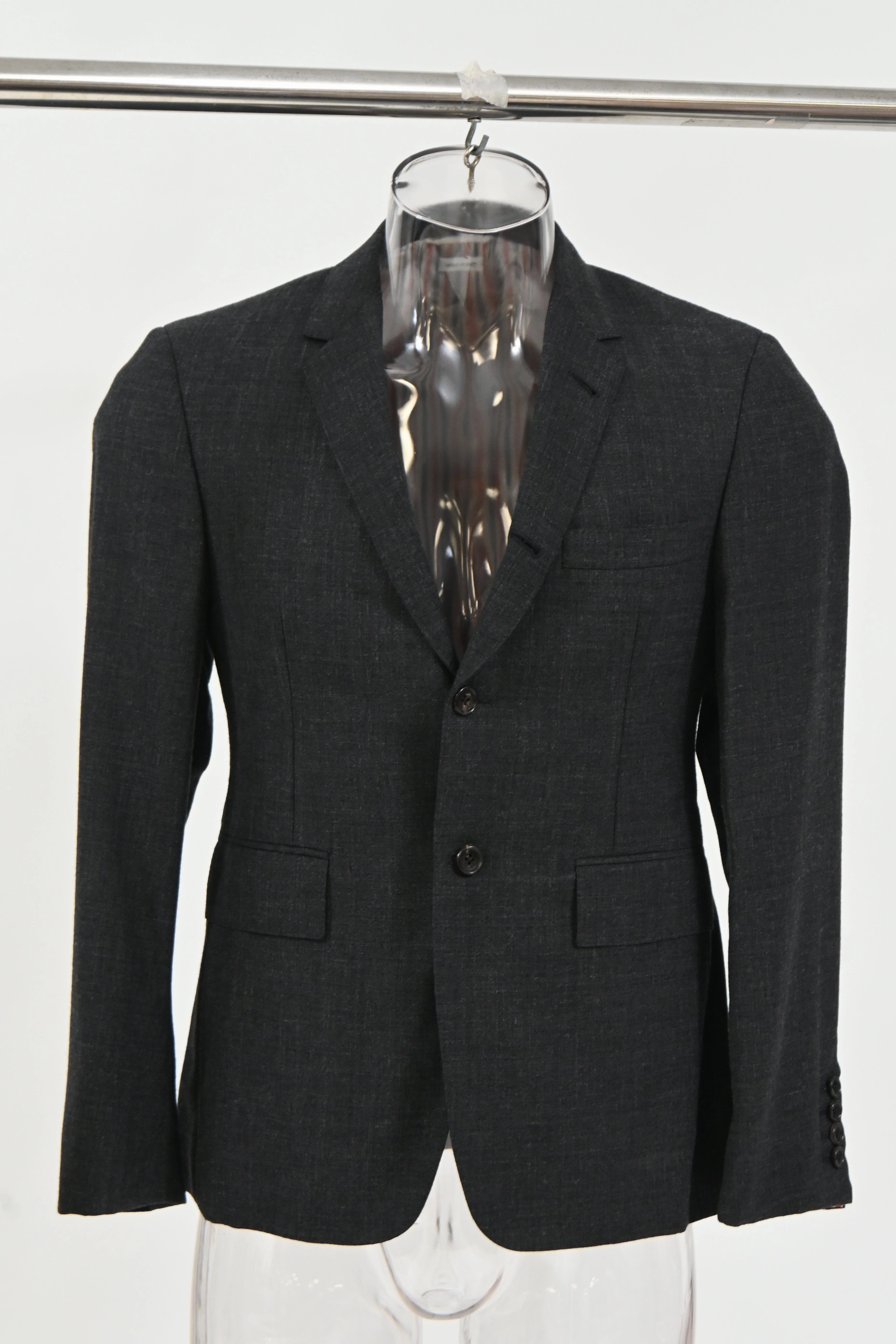 Thom Browne Single-Breasted Blazer in Dark Grey Wool