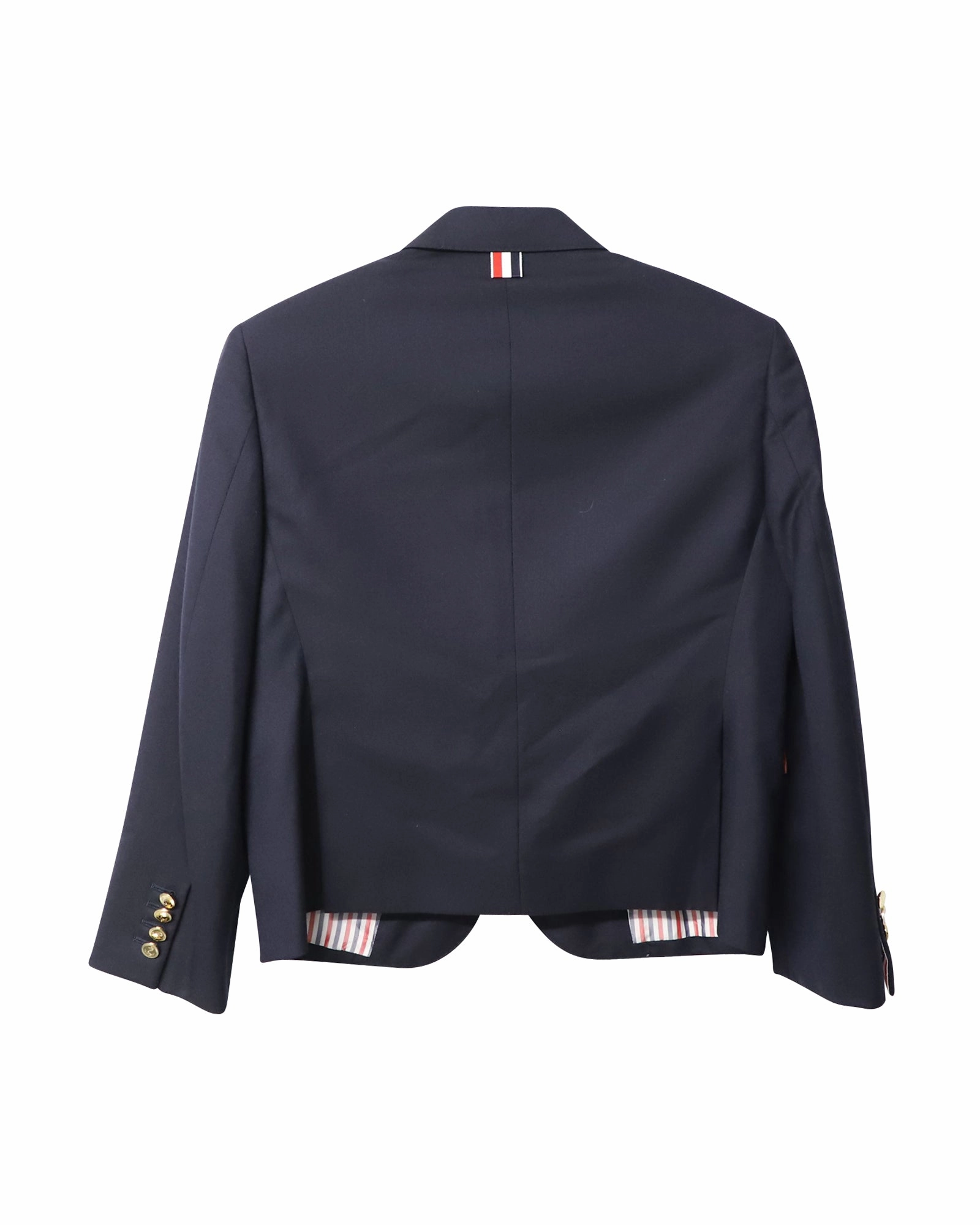 Thom Browne Single-Breasted Blazer in Navy Blue Wool