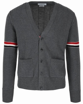 Thom Browne Wool V-Neck Cardigan designer sweaters outlet