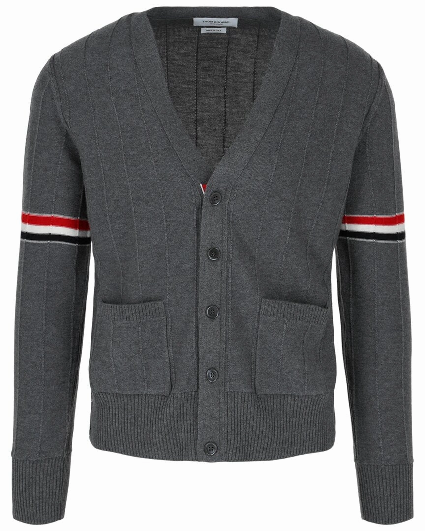 Thom Browne Wool V-Neck Cardigan designer sweaters outlet