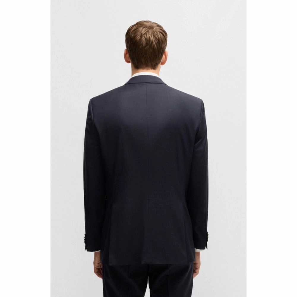 Three-piece Slim-fit suit in patterned stretch wool