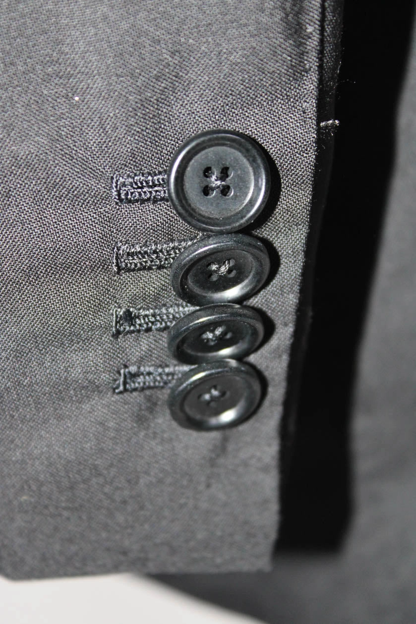 Tincati Mens Darted Collared Buttoned Long Sleeve Blazer Jacket Black