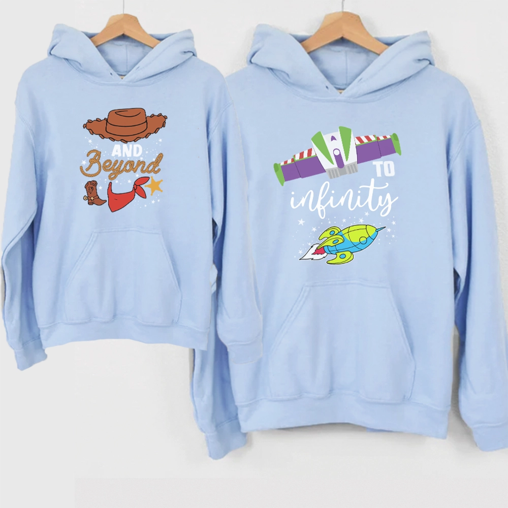 To Infinity & Beyond Matching Baby Blue Hoodie Holiday Collection - holiday outfits clearance