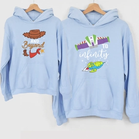 To Infinity & Beyond Matching Baby Blue Hoodie Holiday Collection - holiday outfits clearance