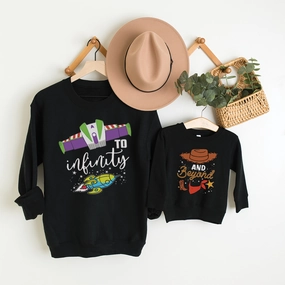 To Infinity & Beyond Matching Black Sweatshirts Holiday Collection - holiday outfits clearance